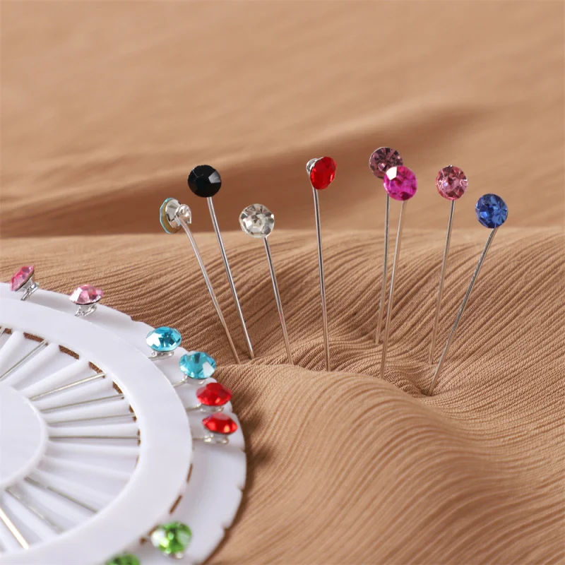 Simple Veil-Pin Ornament Neck Clip Drill Needle Disc Long Needle Scarf Buckle Fixed Scarf Pin