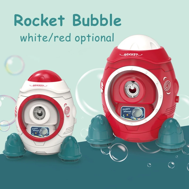 Nieuwe Rocket Bubble Machine Speelgoed Elektrische Knipperende Muziek Automatische Bubble Rocket Launcher Zeep Water Zomer Outdoor Speelgoed Kids Gift