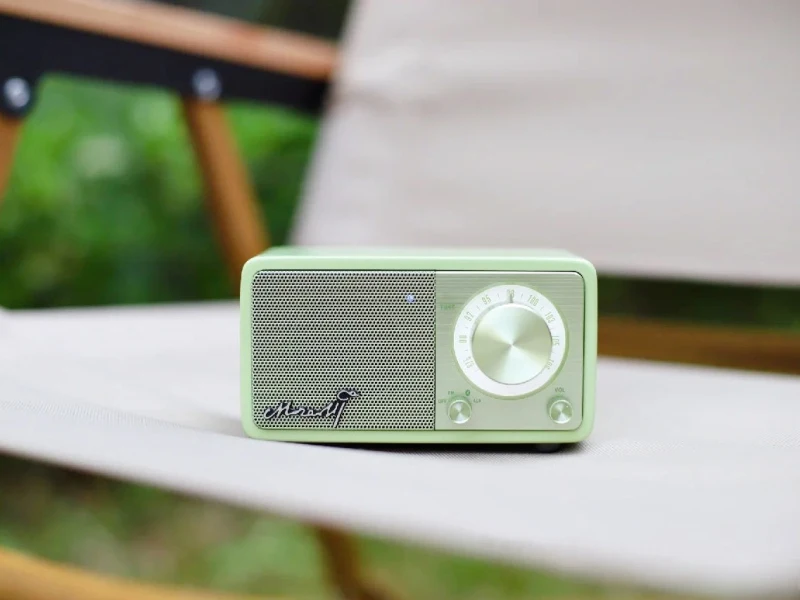 SANGEAN Mozart M1 Beauty Green Bluetooth Wireless Speaker Retro FM Radio Portable Stereo Subwoofer Wooden Speaker