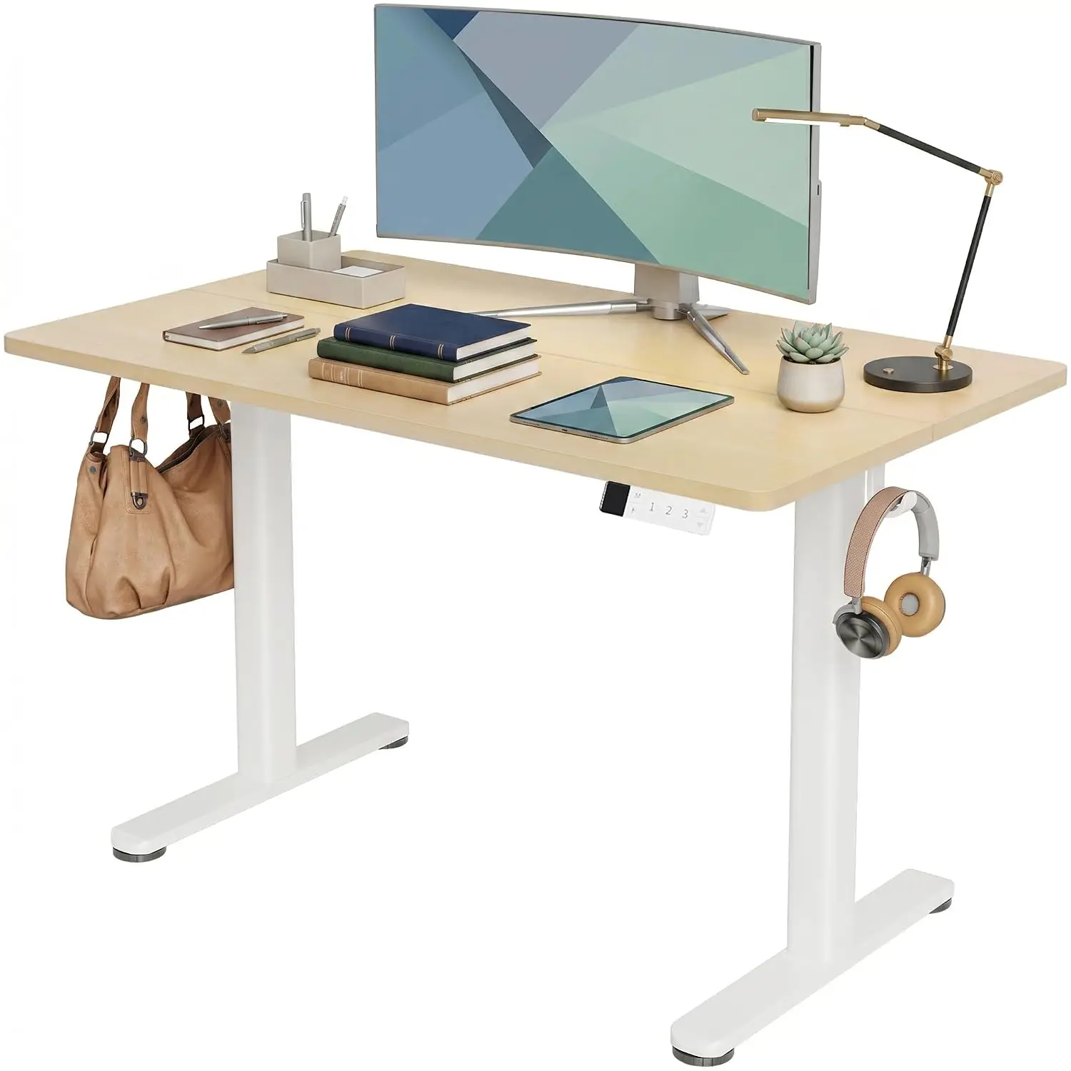 Electric Standing Desk 48x24 Inch Adjustable Height 156lbs Scratch-Resistant 3 Presets Cable Management, Customized