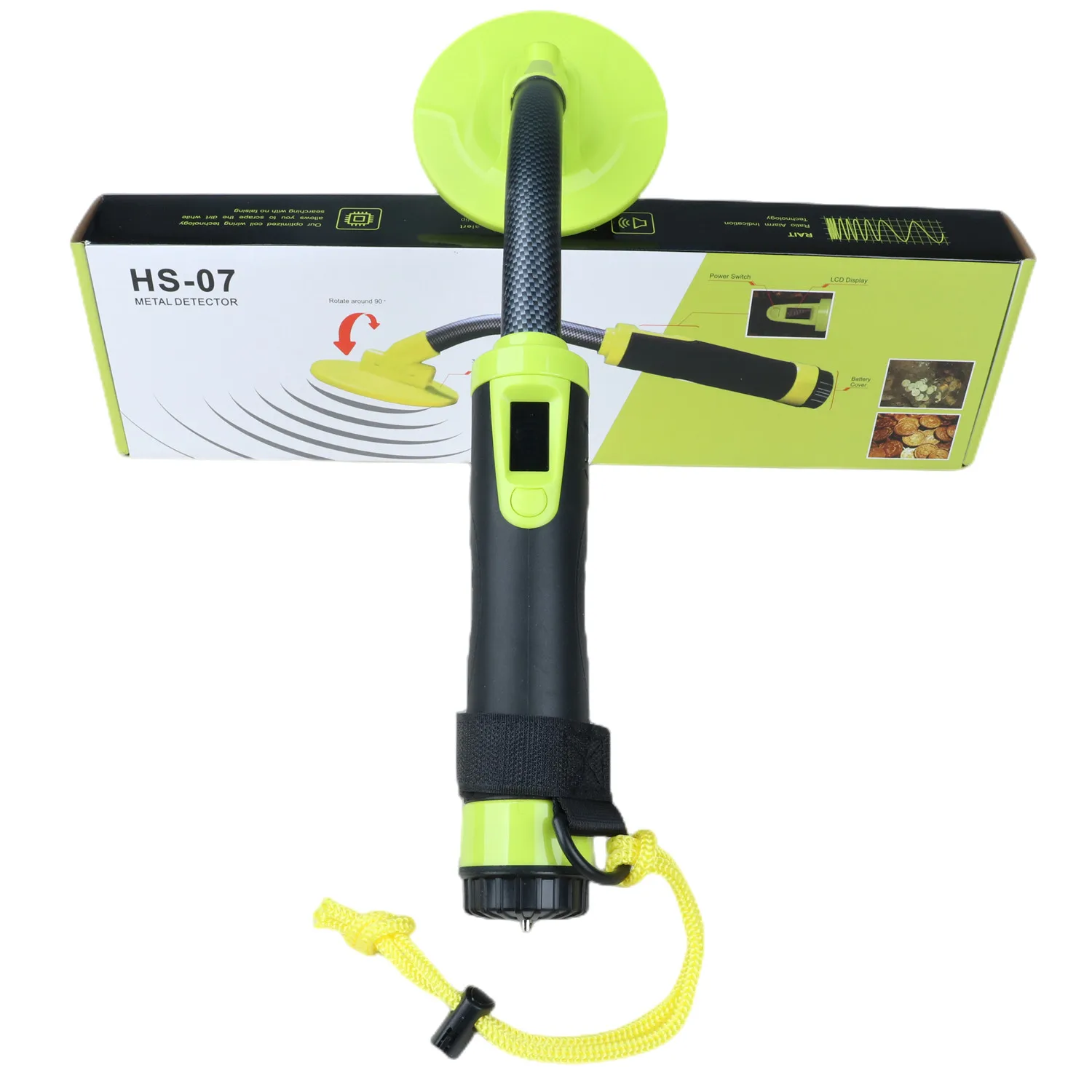 Poweful Totalmente à Prova Dhs07 Água Handheld Detector de Metais Detectores de Ouro com Display Lcd Hs07 Tesouro Caçador Bobina Localizador