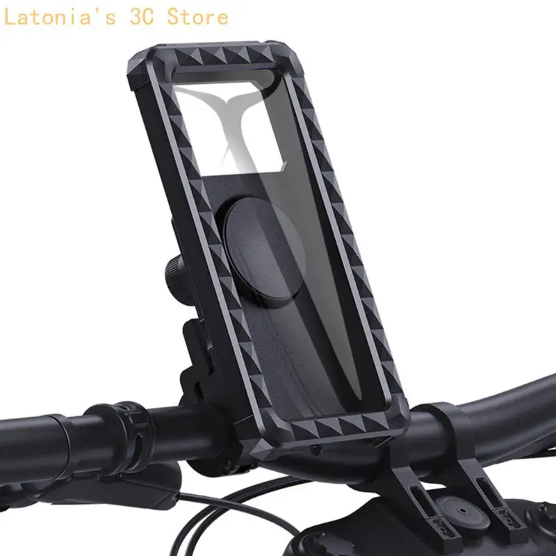 Fahrradlenker-Telefonhalterung, stoßfestes, wasserdichtes Gehäuse mit einfacher Installation, geeignet für Smartphones bis zu – Detail 2