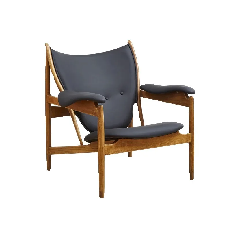 Chaise en bois massif, chaise simple rétro de luxe léger, chaise de salon, canapé de style médiéval pour balcon, design italien