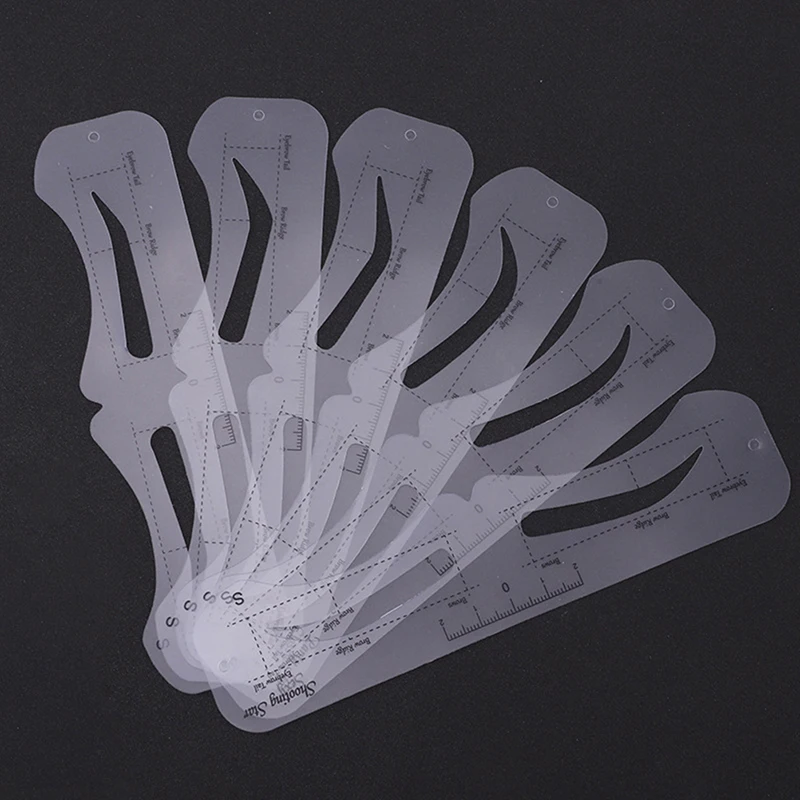 New 6 Style Fixable Eyebrow Stencil Grooming Shaper Template Reusable Stickers Make Up Tools For Eye Brow Stamp Cosmetic