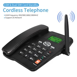 Cordless Phone Desktop Telephone Support GSM 850/900/1800/1900MHZ Dual SIM Card 2G Fixed Wireless Phone with Antenna Radio