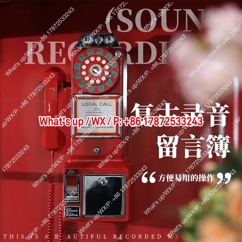 Cross border European retro guest message phone, party audio message book, wall mounted voice mailbox, telephone