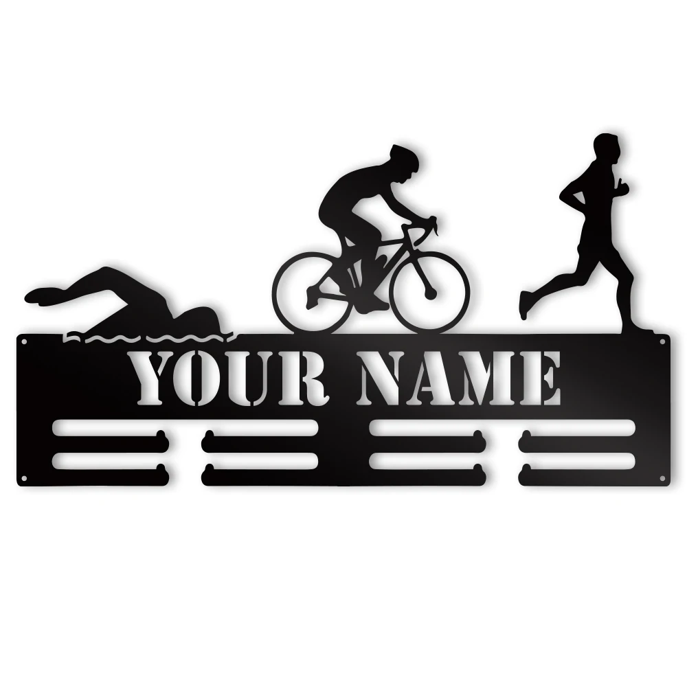 1pc nice Swimming Cyeling Running Custom Name Metal Wall Signs Iron Wall Plaque  home decor Kids Room Nature Decor
