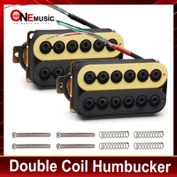 Adjustable Metal Double Coil Electric Guitar Pickups Humbucker Punk Ivory/Black