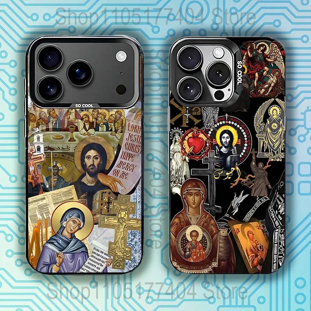 

Orthodox Cross Icon Church ART Phone Case For iPhone 17,16,15,14,13,12,11,Pro,Max,Plus,E,Air,Mini Black Tpu Cover