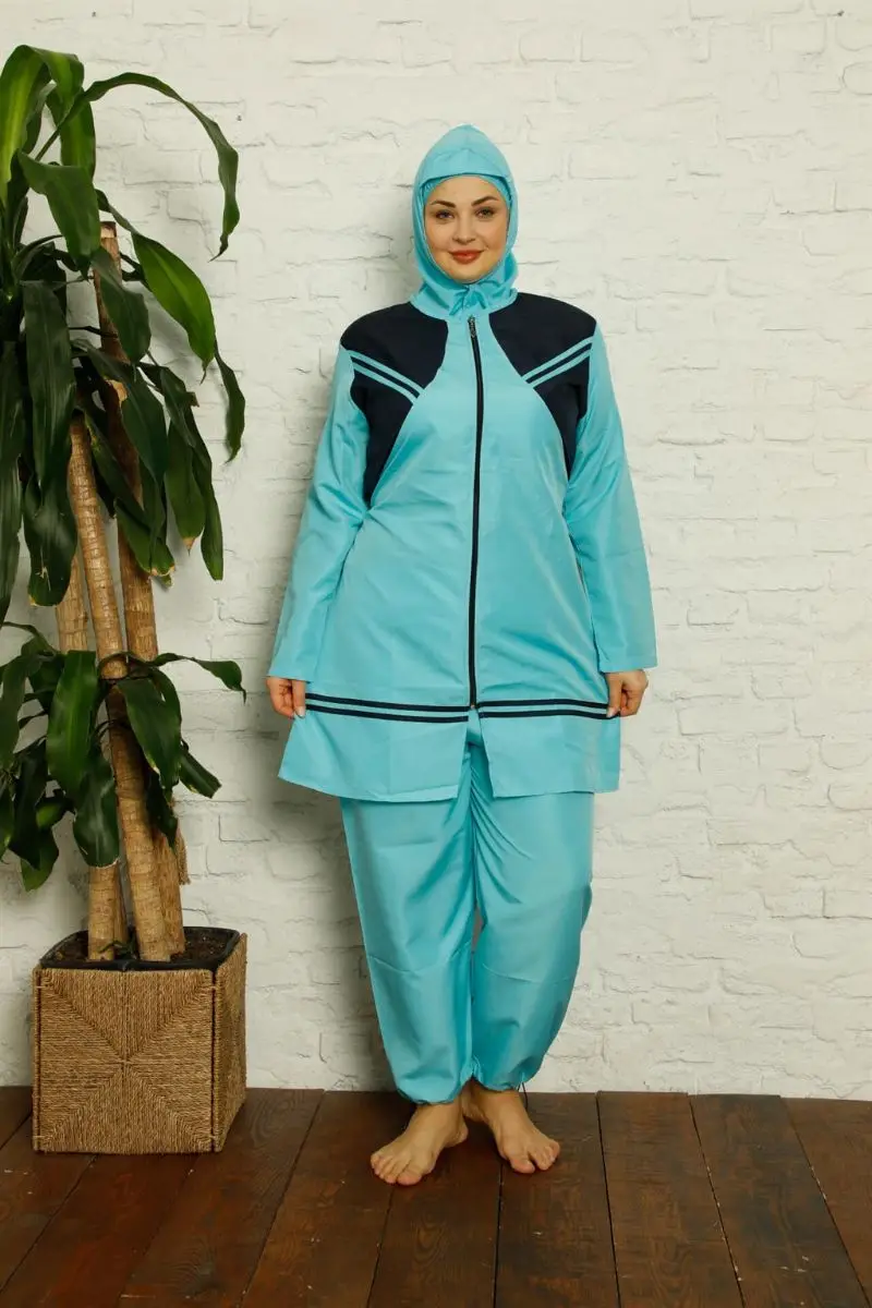 Fashion line full hijab plus size swimwear 32002