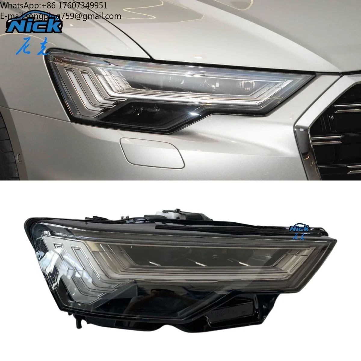 For Audi A6 C8 Matrix Headlights Assembly 2019-2024 A6L Left and Right Original Headlamp LED Daytime Running Lights