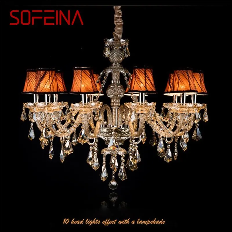 

SOFEINA American Style Chandelier Lamp LED Pendant Candle Hanging Light Luxury Fixtures for Home Decor Villa Hall