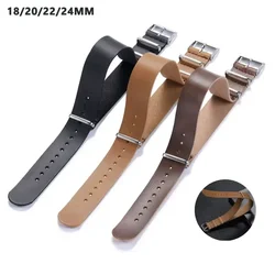 18mm 20mm 22mm 24mm Leather Watch Strap Sport PU Leather Bracelets Black Brown Watch Band Replacement Wristband with Tools