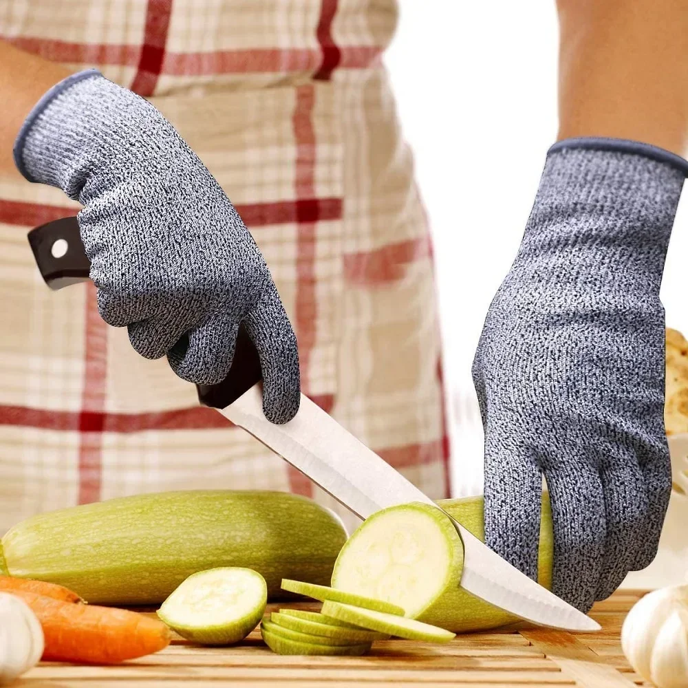 HPPE Nivel 5 guantes de seguridad anticorte, alta resistencia, industria, cocina, jardinería, antiarañazos, anticorte, corte de vidrio, multiusos