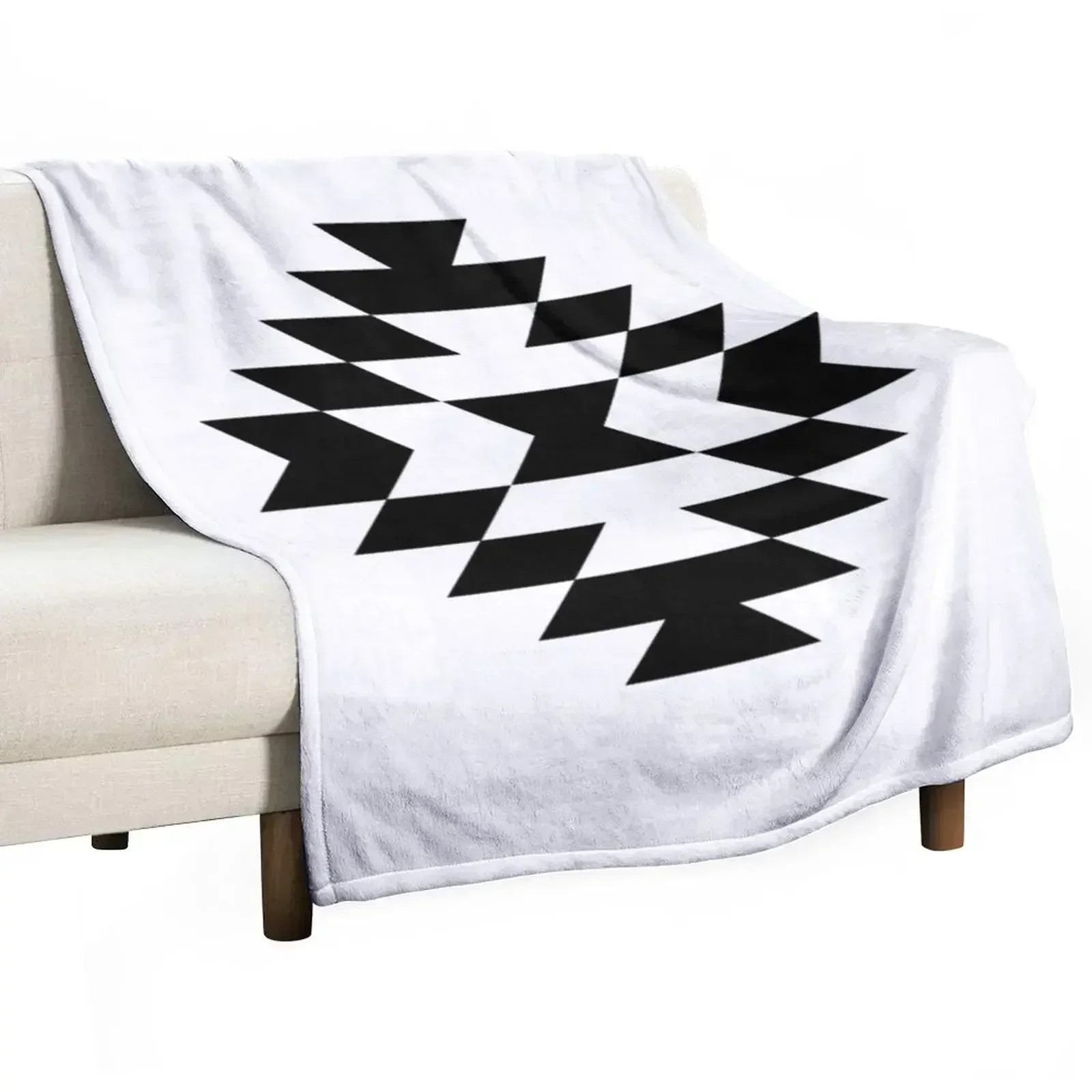 Aztec Stylized Symbol Black and White Throw Blanket christmas gifts Quilt Luxury St Kid'S for winter Blankets