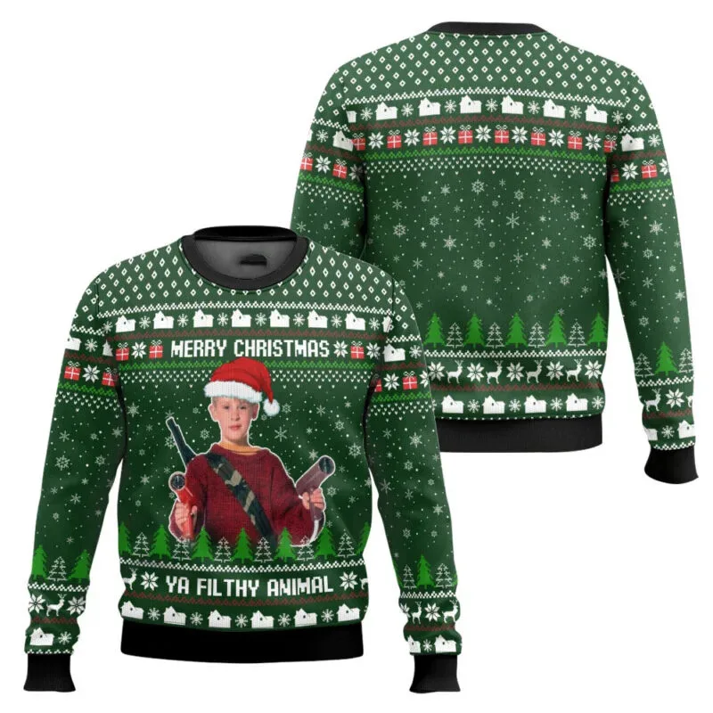 Men's Ugly Christmas Pullover Funny Santa Claus Graphic Print Winter Warm Pullover Casual Loose Fit Sweatshirt