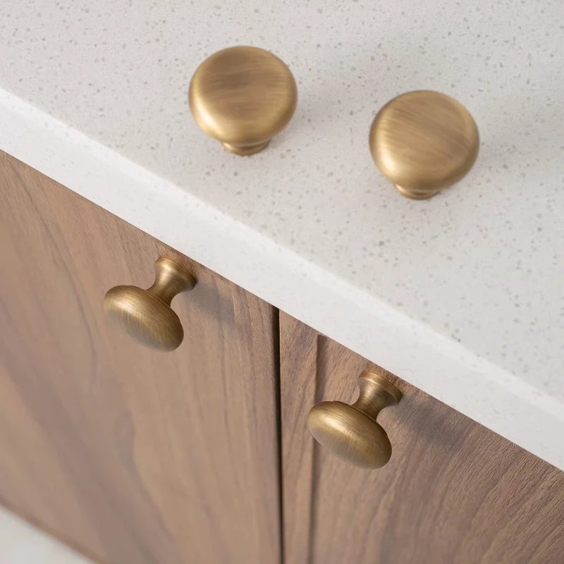 

Массивные антикварные ручки из матовой латуни для мебели: кухонных шкафов, гардеробов и выдвижных ящиков, одноточечные бронзовые дверные ручки