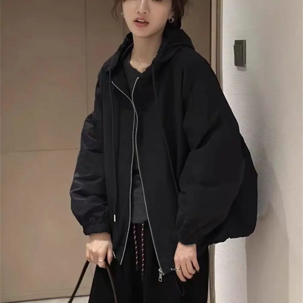 

Comfortable Drawstring Long Sleeved Hooded Sunscrean Korean Ins Hooded Cardigan Clothing Loose Thin Sweatshirts for Women Women