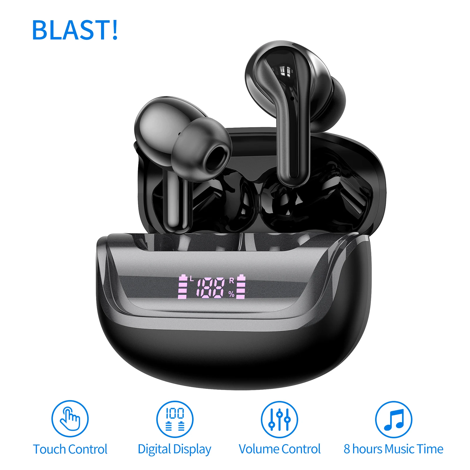 Original Touch BLAST! i66 True Wireless Stereo-Ohrhörer Bluetooth Wireless Headset BLAST! i66 kabellose Sport-Ohrhörer, 8 Stunden