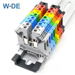 UK-5N Din Rail Terminal Block Universal Connector Screw Connection Electrical Wiring Conductor UK5N Terminal Strips Block 10pcs