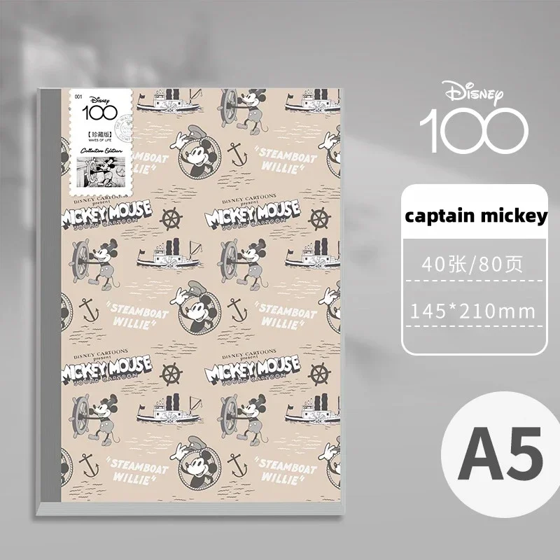 Disney Mickey and Minnie Cartoon A5 Hardcover Notebook with 80 Blank Inner Pages Student Cute Study Diary Stationery Supplies