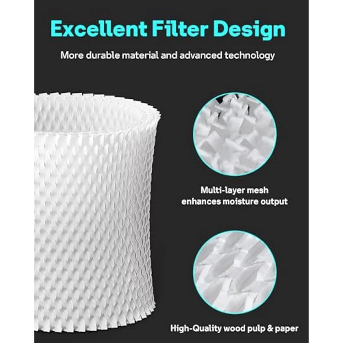 2pcs Humidifier Replacement Filter for Canopy Bedside and Nursery Humidifier, Humidifier Wicking Filter