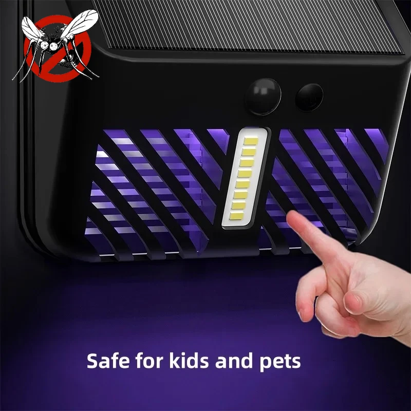 Outdoor Solar Light and Mosquitos Killer Lamp with Mosquitos Control Function, Infrared Sensor, Waterproof Road Light for Garden