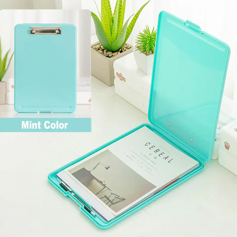 Multifunction A4 Paper File Document Storage Box With Folder Clip Writing Board WordPad Office School Stationery Organizer Case