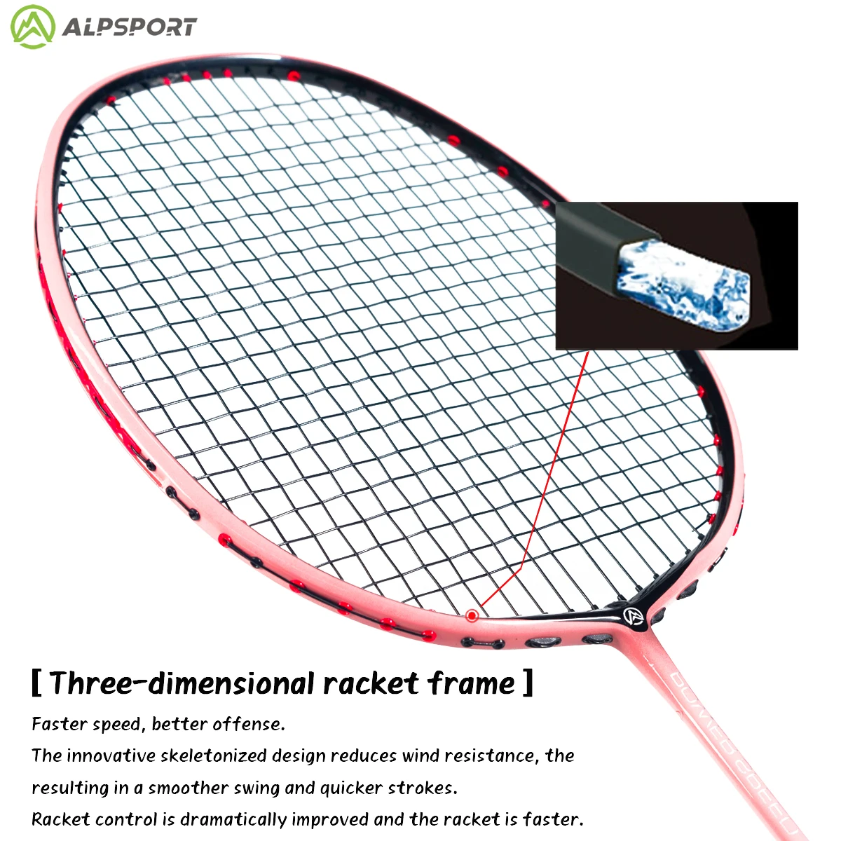 Raquete de badminton offensiva ultraleve ALP V5 2.0 4U Original de fibra de carbono ALPSPORT Rekets