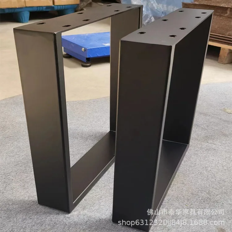 Black table legs dining table office computer heavy metal feet cross-border opening type hardware base