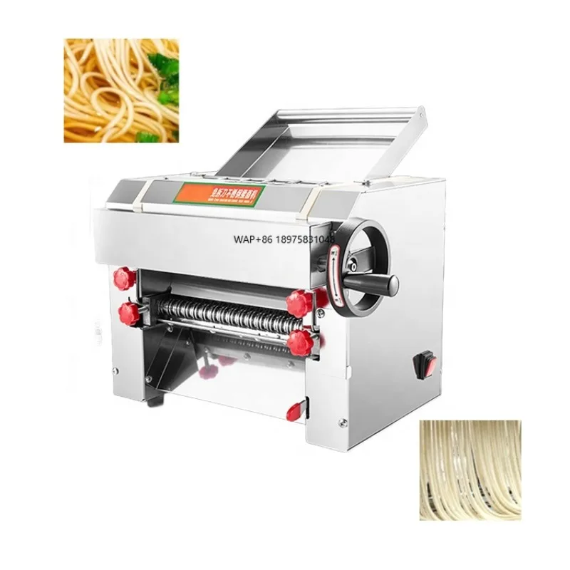 Máquina eléctrica comercial para hacer fideos, máquina para hacer Pasta 2 en 1 con rodillo para masa y función de prensado, construcción de acero inoxidable