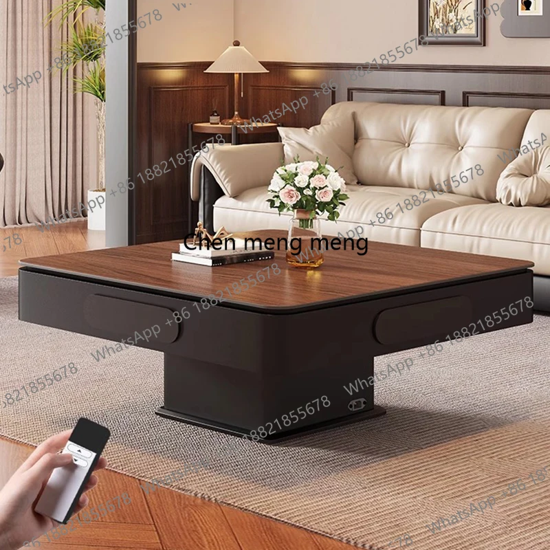 

Nordic Creative Dining Table Mid-Century Style Remote Control Height Adjustable Mahjong Table Minimalist Home Furniture