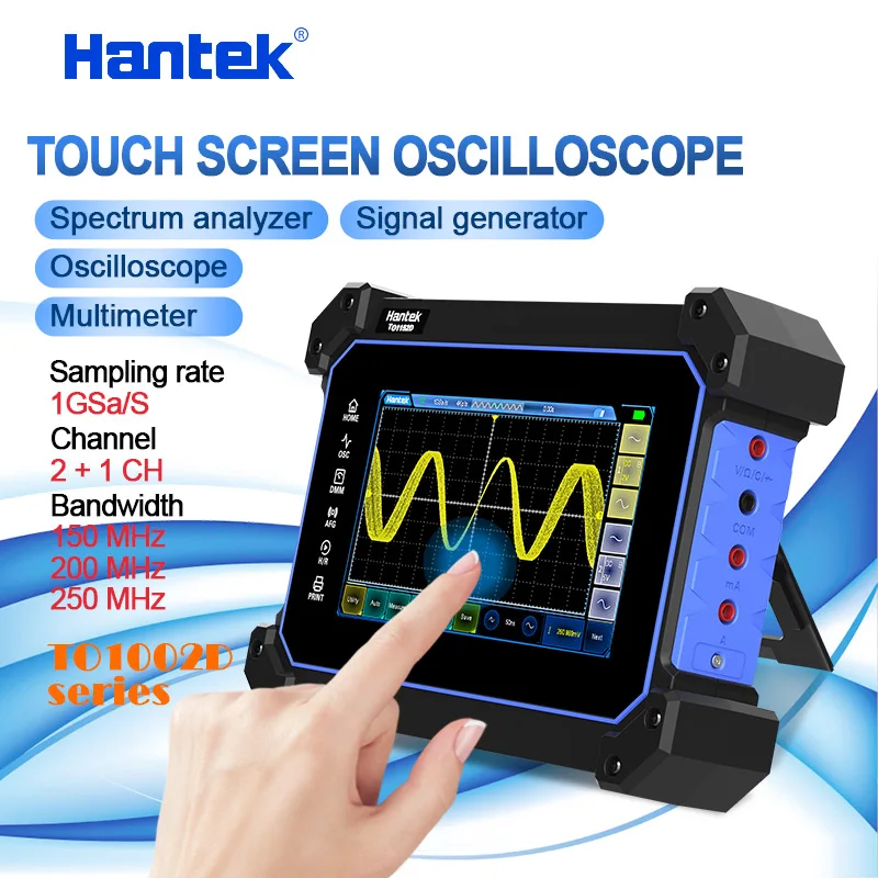 Hantek 2CH+1CH 250MHz Handheld Oscilloscope + Signal Source 1GSa/S 1GSa/S + Full Touch Screen Multimeter TO1152D/TO1202D/TO1252D