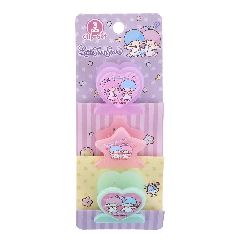 Original Sanrio Little Twin Stars Cinnamoroll Melody Cartoon Plastic File Information Multi-Purpose Clip Set Anime Plush Toy