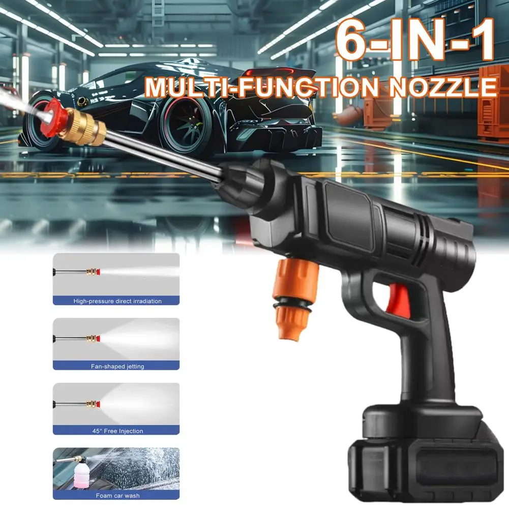 Portable Cordless Pressure Washer 21V Electric Power Cleaner for Car Garden Patio Adjustable Nozzle SelfPriming Hose Lightweight