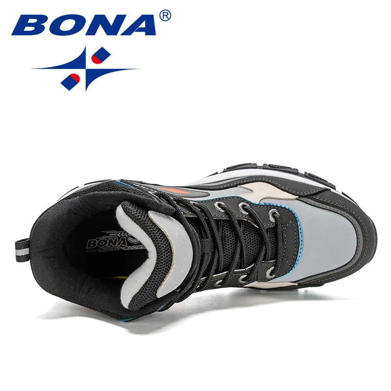 BONA 2023 New Classics Style Men Hiking Shoes Action Leather Men Athletic Shoes Lace Up Outdoor Men Jogging Sneakers