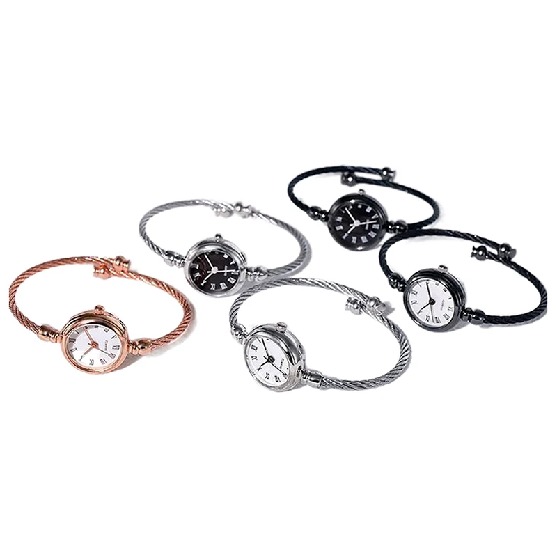 Montres-bracelets analogiques en alliage de quartz exquis pour femmes, montre-bracelet décontractée, montres provoqué, or, argent, mode vintage, luxe