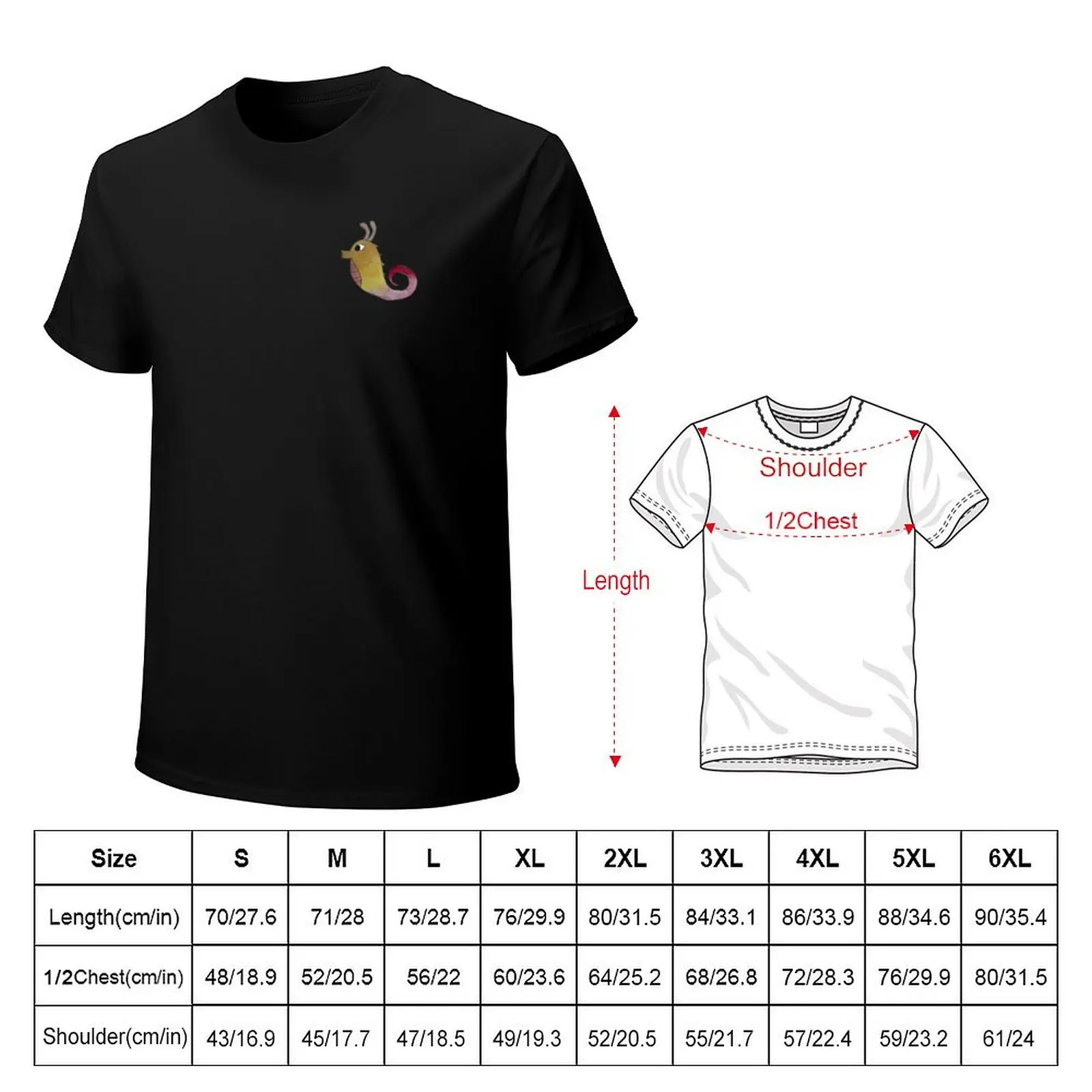 Solitary Seahorse T-Shirt boys animal print man clothes vintage t shirts Men's t-shirts