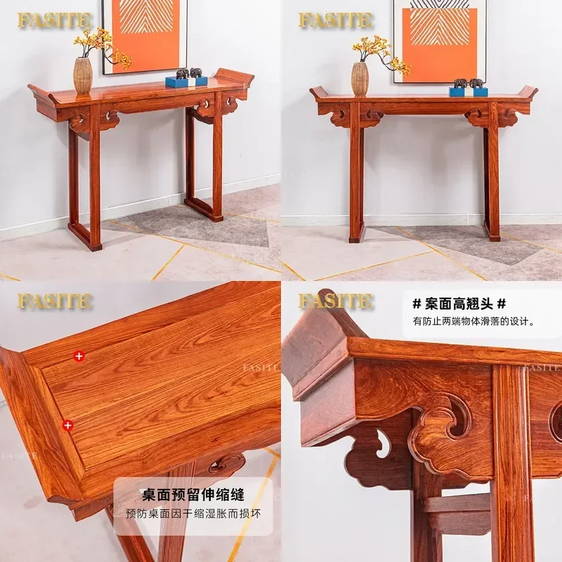 For New Chinese Style Solid Wood Mahogany Rosewood Hedgehog Red Sandalwood Antique Table Buddhist Platform Furniture Home