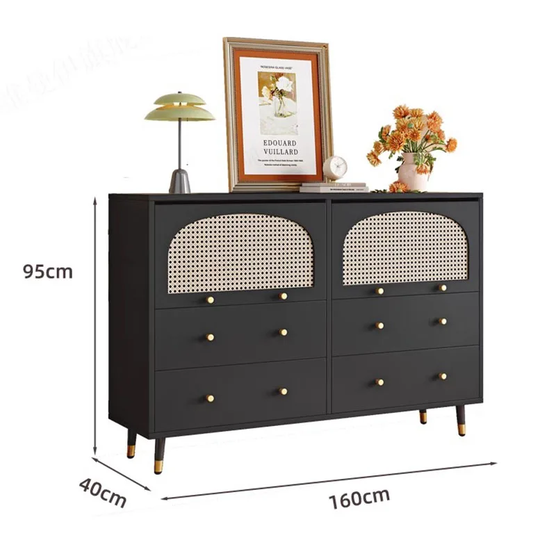 French Rattan Window Living Room Cabinets Beauty Luxury Beauty Trendy Storage Cabinet Aesthetic Sideboard Vitrine Home Furniture