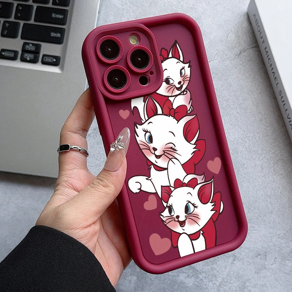 Disney Marie Cat Phone Case for Oppo Reno 12 11 10 8 7 6 5 4 3 2 Reno12 Reno11 Reno10 Reno8 T Z F Pro Plus 4G 5G Ladder Cover