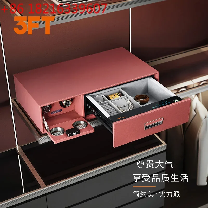 Combined anti-magnetic mechanical watch, on-chain meter turner, fingerprint password drawer