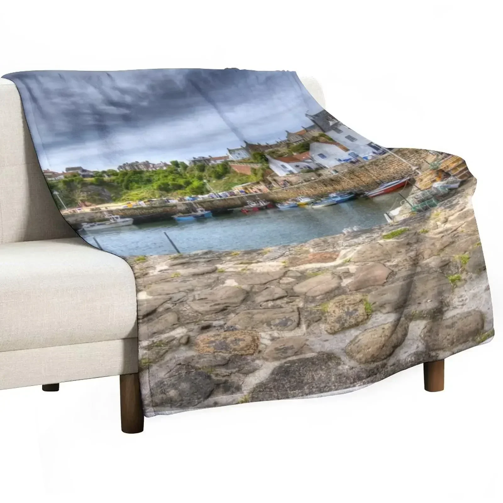 Crail Harbour Fife Scotland Throw Blanket For Baby warm for winter Comforter Blankets