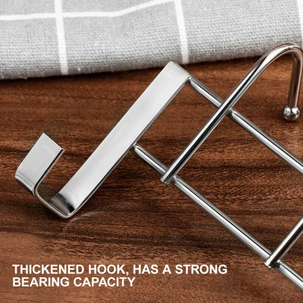 5 Hooks Behind The Door Hooks New Stainless Steel Storage Wall Hanging Wash Room Hanger Clothes Towel Convenient Storage Holder