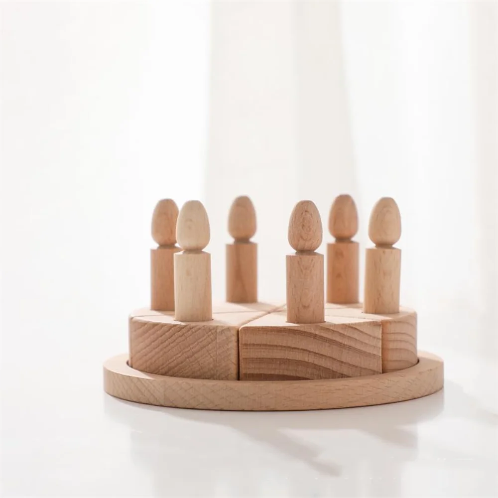 New Pretend Play Simulation Birthday Cake Interactive Games Cake Beech Wooden Pallets Food Cutting Wooden Toy Children