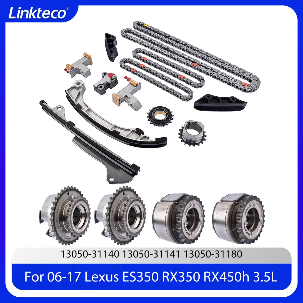 Timing Chain Kit 4X VVT Camshaft Sprocket For 2.5 3.0 3.5 L 05-17 Toyota Camry Avalon Sienna GS350 IS250 RAV4 Lexus ES350 RX350