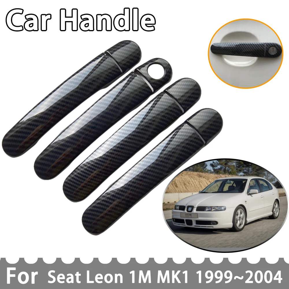 

For Sest Leon 1M MK1 1999 2000 2001 2002 2003 2004 Carbon Fiber Door Handle Covers Car Accessories Trim Style Rustproof Stickers