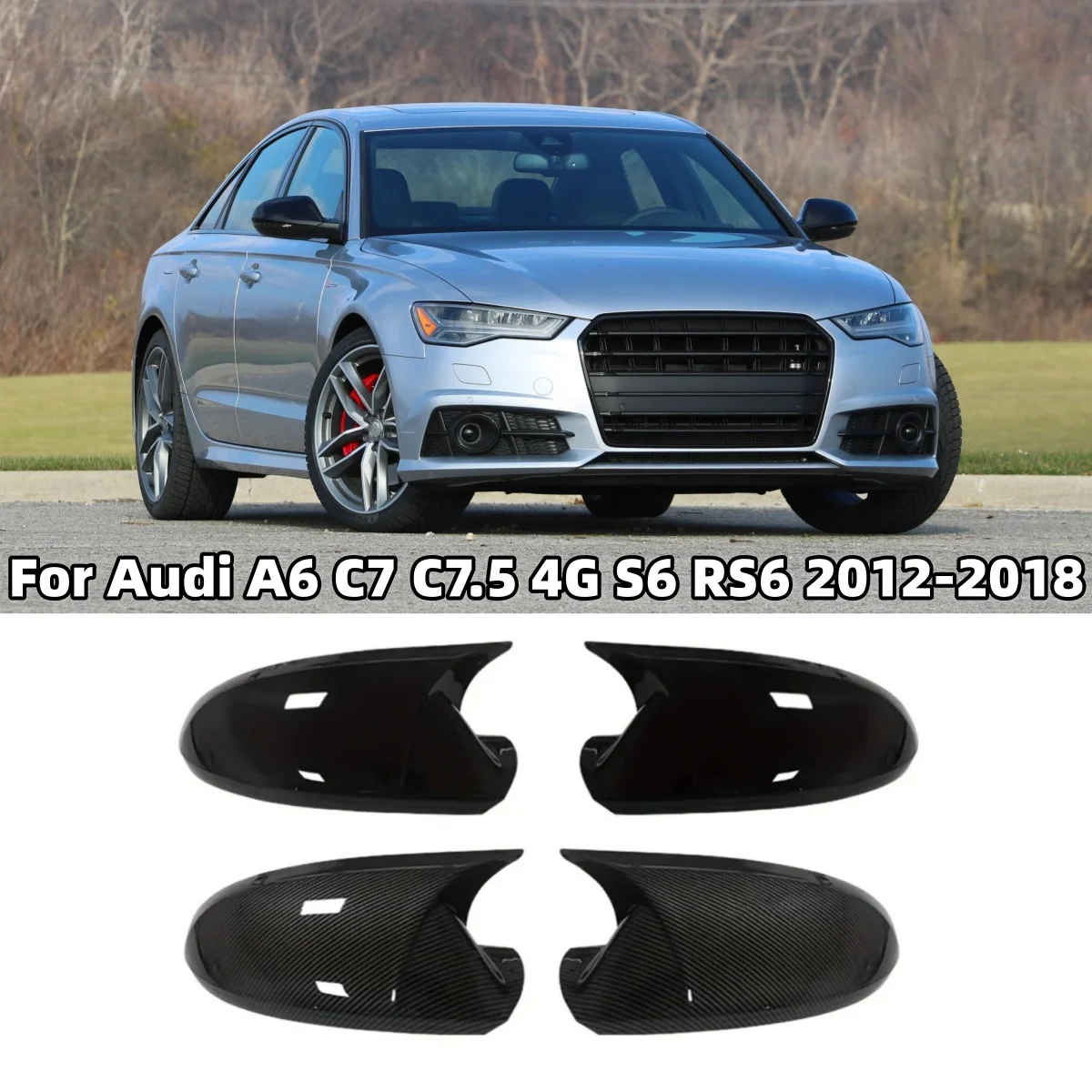 Paar Außenspiegelabdeckungen für Audi A6 C7 S6 RS6 2012-2016 – Detail 1