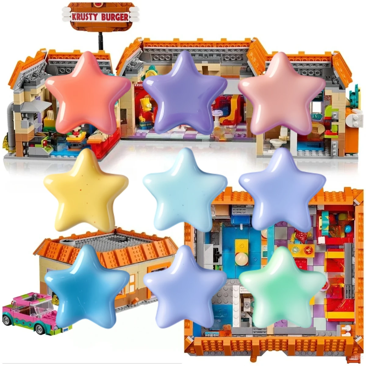 

2025 New MOC Burger Restaurant Model City Street View Creative Ideas Building Blocks Set Toy for Children’s Gifts Blocks 1635Pcs