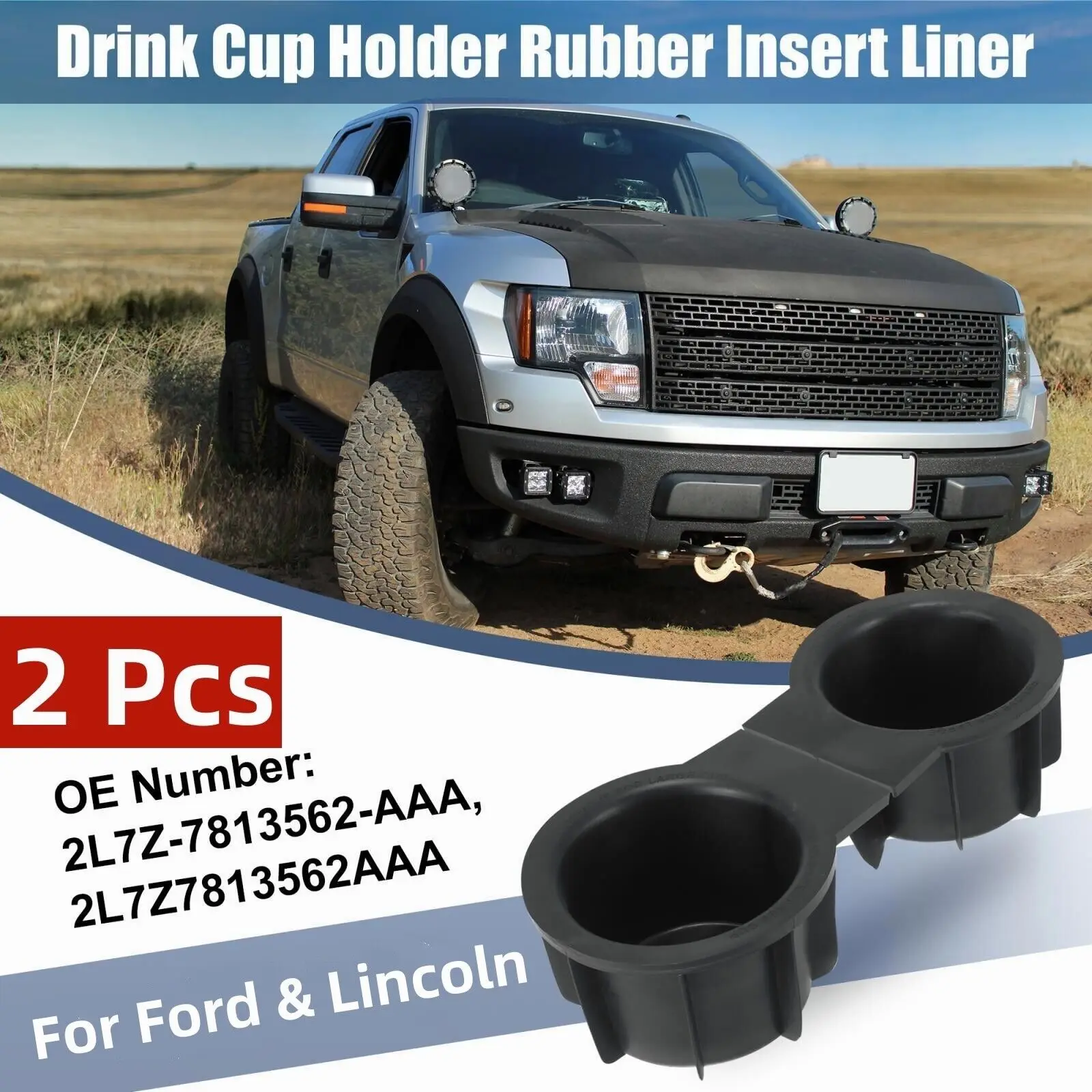 

2X подстаканник для напитков в передний ряд для 03-14 Ford F-150 2L1Z-7813562-AAA BK